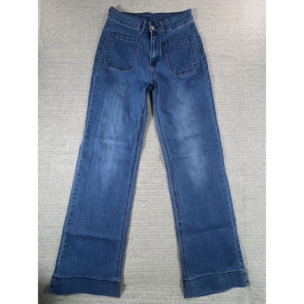 Kunmi‎ Jeans For Womens Wide Leg Baggy High Waist Boyfriends Sz 6